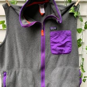 Patagonia Fleece Vest with Purple Pocket!